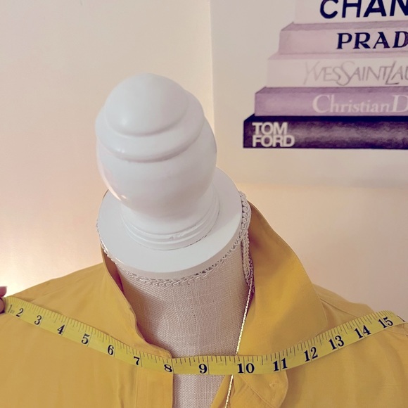 100% Silk Saffron Yellow Dress Size 10 - Picture 6 of 10